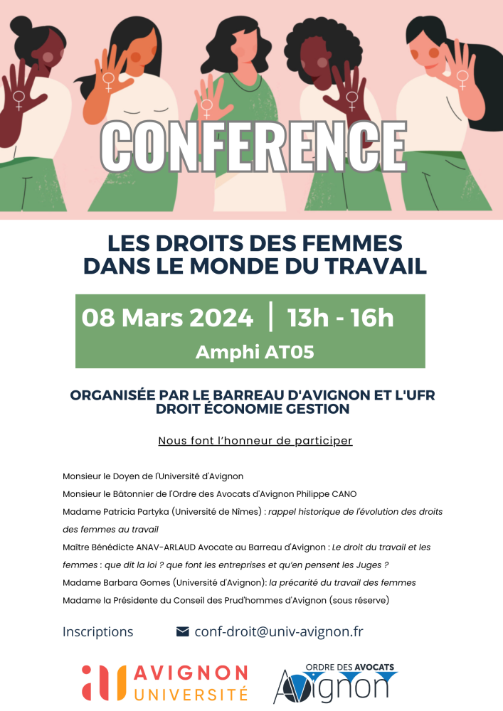 Conférence du 8 mars consacrée aux droits des femmes dans le monde du travail
